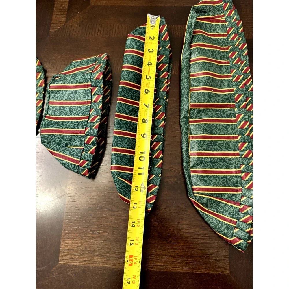 Longaberger Basket Liners Set of 4 –Holly Berry Stripe Christmas Holiday Retired